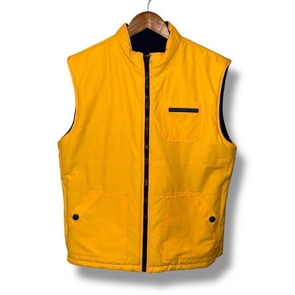 Southern Tide Navy Blue & Yellow Reversible Gilet Vest Size M - Picture 2 of 12